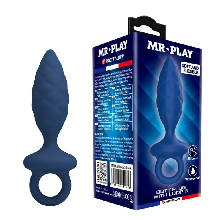 MR PLAY Textured Anal Plug Blue S: Placer y comodidad en cada uso