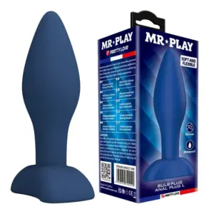 MR PLAY Tapered Silicone Anal Plug Blue L para una inserción progresiva y segura