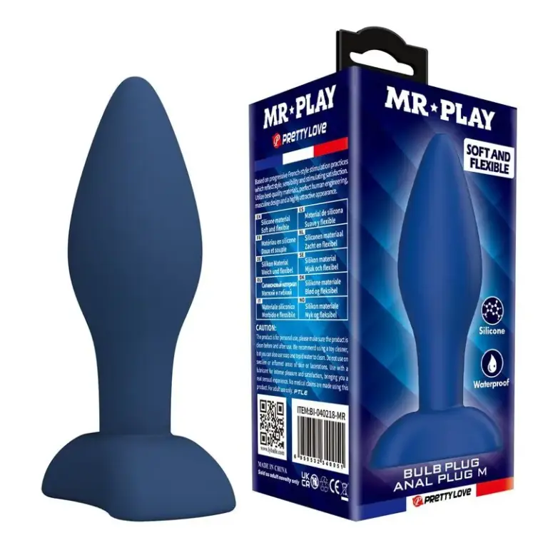 MR PLAY Tapered Silicone Anal Plug Blue M: comodidad y placer progresivo
