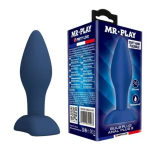 MR PLAY Tapered Silicone Anal Plug Blue S para una inserción cómoda