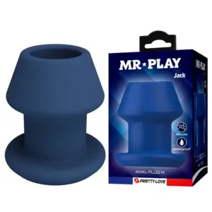 MR PLAY - JACK Blue Plug Anal Hollow de Silicona Talla M