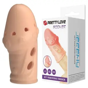 PRETTY LOVE - SOCKER Textured Penis Sleeve Natural para mayor grosor y placer