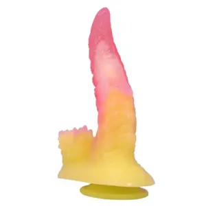 POWER MONSTERS Ripplied Monster dildo con ventosa 22.5 cm rosa y amarillo