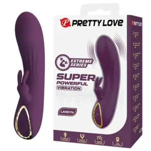 PRETTY LOVE Landyn: vibrador rabbit recargable con 10 funciones morado