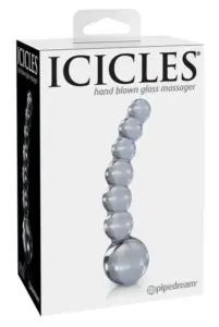 ICICLES N. 66 Transparent Massager de cristal para estimulación precisa