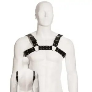 Leather Body Black Bull Dog Harness: arnés de cuero ajustable para hombres