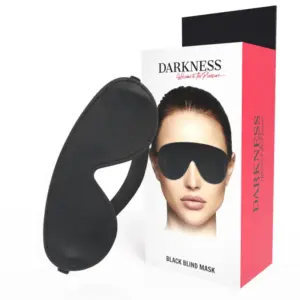 DARKNESS - Máscara negra de PVC ajustable para juegos y descanso
