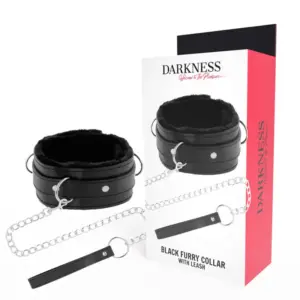 Darkness Collar de Postura con Cadena de Cuero Ajustable y Acolchado