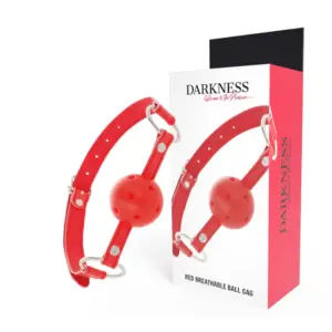 Darkness - Red Breathable Gag: mordaza roja transpirable para juegos BDSM