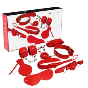 EXPERIENCE - BDSM FETISH KIT RED SERIES: completo set bondage rojo