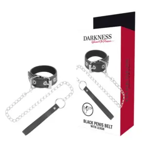 DARKNESS - Anillo para pene con correa para BDSM seguro y adaptable