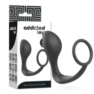 ADDICTED TOYS - Plug Anal con Anillo de Silicona Negro