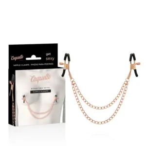 Coquette Chic Desire - Pinzas para pezones con cadena de metal sin níquel