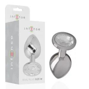 INTENSE Plug Anal de Metal con Cristal Plateado Talla M