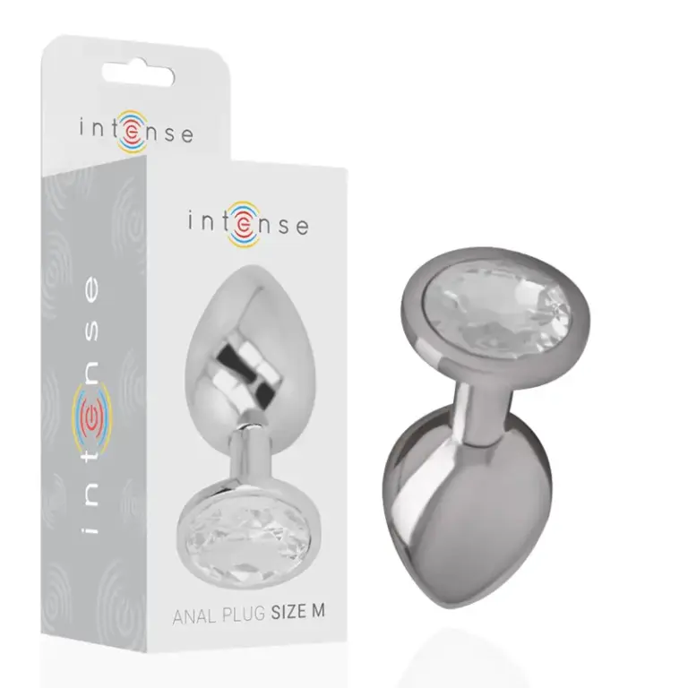 INTENSE Plug Anal de Metal con Cristal Plateado Talla M