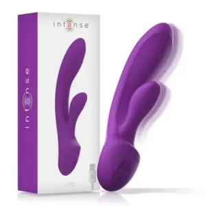 INTENSE - Luigi Rabbit Vibrator Liquid Silicone Purple, doble estimulación
