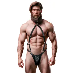 FETISH SUBMISSIVE ATTITUDE - Arnés Jock Strap de Eco-cuero para Hombre