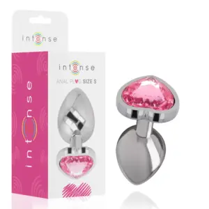 INTENSE Aluminum Metal Anal Plug Rosa Corazón Talla S