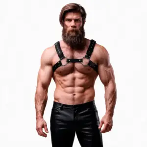 Fetish Submissive Attitude Arnés de Pecho Masculino en Eco-cuero