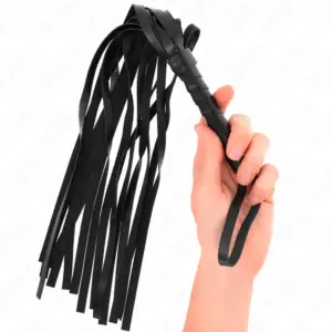 KINK - Simple Black Whip 45 cm: látigo negro para juegos intensos