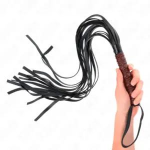 KINK - Mahogany Whip 53 cm: látigo de cuero para juegos intensos