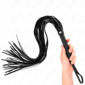 KINK - Látigo Soft PVC Negro 70 cm para juegos BDSM intensos