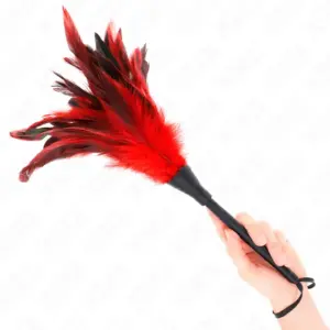 KINK Red Maids Horn Shaped Tickle Chicken Feathers 36 cm
