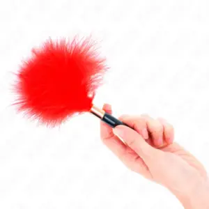 KINK - Red Gold Metal Tickle Feathers 18 cm: Plumas metálicas para juegos sensuales