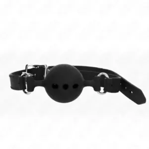 KINK Full Silicone Gag 55x2 cm con bola de 5 cm ajustable negro