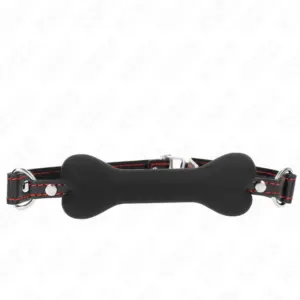 KINK Black Bone 12 cm Gag con correa 63 x 2 cm para BDSM