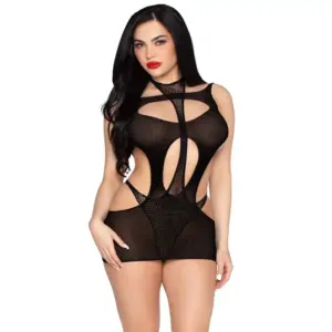 Leg Avenue 81680 Mini Vestido y Body Halter Negro Talla Única