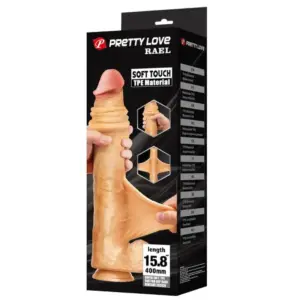 Pretty Love Rael: dildo realista flexible con ventosa 40 cm marrón