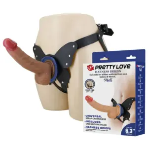 Pretty Love Yeti Strap-On: Arnés universal con dildo realista y ventosa