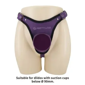 PRETTY LOVE Universal Strap-On Harness Briefs Morado y Negro