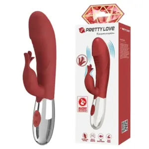 PRETTY LOVE Rosewood Rabbit Vibrator 30 funciones recargable USB rojo