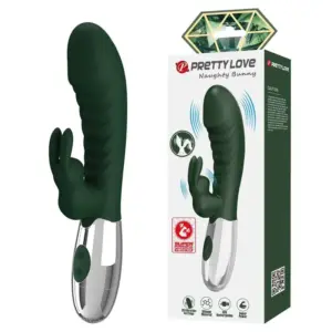 PRETTY LOVE Naughty Bunny: Vibrador Rabbit con 30 funciones USB Verde