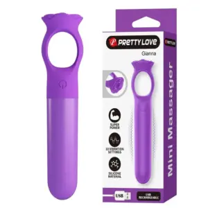 PRETTY LOVE - Giana Mini Vibrador Recargable Morado con Control Ergonómico