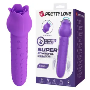 PRETTY LOVE Dannell: vibrador oral y clitorial recargable morado