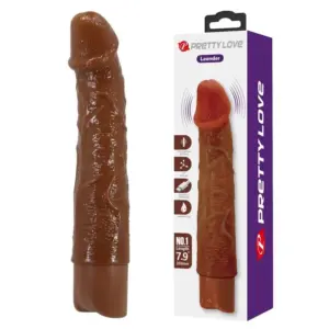 PRETTY LOVE - Leonardo Vibrador Realista 20 cm Ø 4 cm Marrón
