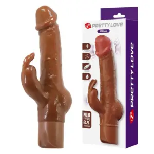 PRETTY LOVE Ellison Vibrador Rabbit Realista 22.6 cm Marrón