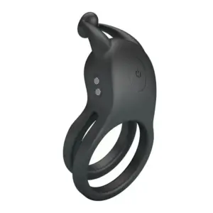 PRETTY LOVE Goodwin Anillo Vibrador Doble Recargable Negro