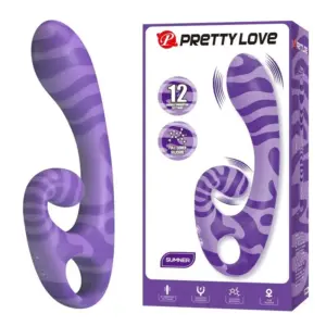 PRETTY LOVE Summer vibrador doble con mango 19 cm púrpura