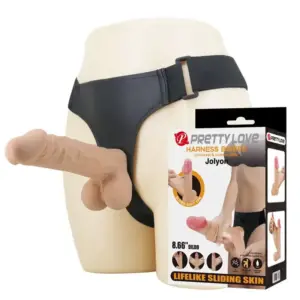 PRETTY LOVE JOLYON Arnés con dildo flexible 22 cm natural