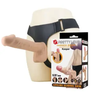 PRETTY LOVE Kaspar Arnés con Dildo Flexible 21 cm Natural