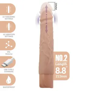 PRETTY LOVE Kessler: dildo realista vibrador con 10 modos de vibración y empuje
