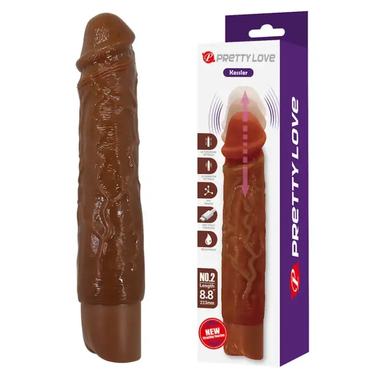 Pretty Love Kessler: dildo vibrador realista con 10 modos y empuje automático